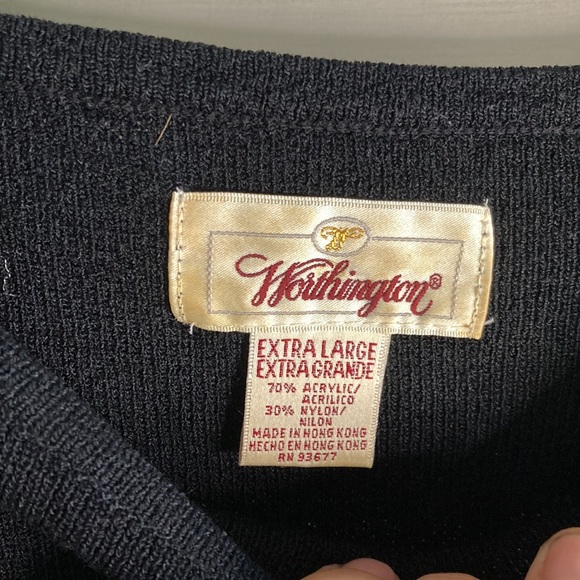 Worthington - Extra Large black mid sleeve top - Picture 2 of 8